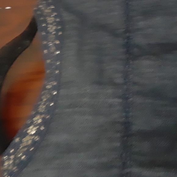 Chicos sz 3 Jean's Jacket with studs and beaded pit 22 inches - Picture 5 of 6